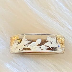 Wood Acrylic Dry Flower Ring